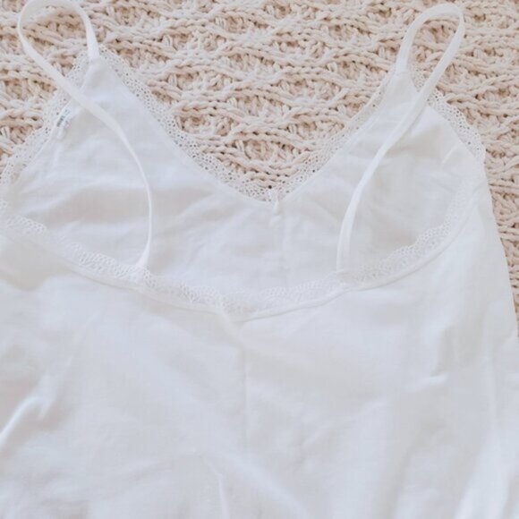 Forever 21 V Neck Strappy Thong Bodysuit Onesie- White - Picture 4 of 5